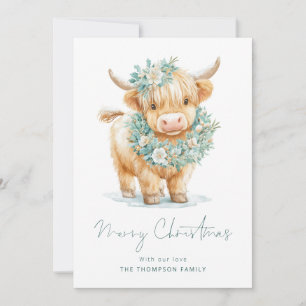 Winter Highland Cow 2026 Calendar God jul Julkort