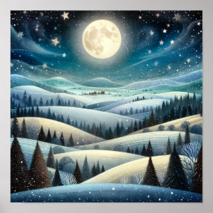 Winter Hillsides Poster