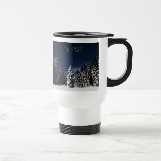 Winter Himlar anpassningsbar text mugg (Höger)