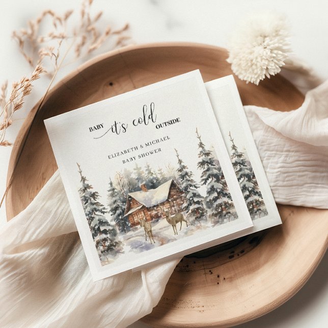 Winter Hjort Baby Det är Kallet utanför babyskabus Pappersservett (Skapare uppladdad)
