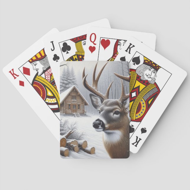 Winter hjort/Buck art Casinokort (Baksidan)