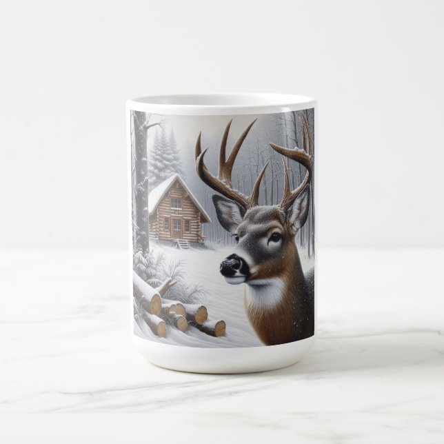 Winter hjort/Buck art Kaffemugg (Center)