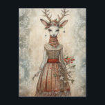 Winter Hjort Collage Vykort<br><div class="desc">En söt helgdagar för vinterfestligheter som är utformad för AI-hjortar</div>