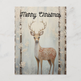 Winter Hjort i Forest Merry Chistmas Vykort