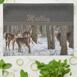 Winter Hjort & Pinecones Kökshandduk