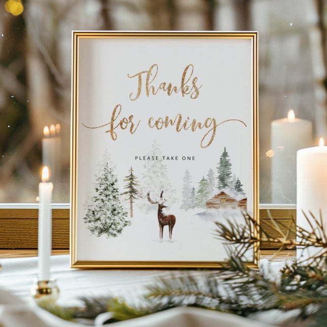 Winter hjort Tack för att du kom Poster (Skapare uppladdad)