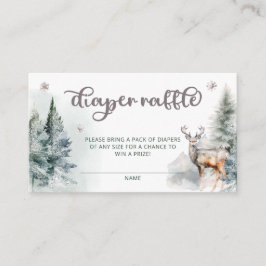 Winter Hjort Woodland Diaper Raffle Tilläggskort