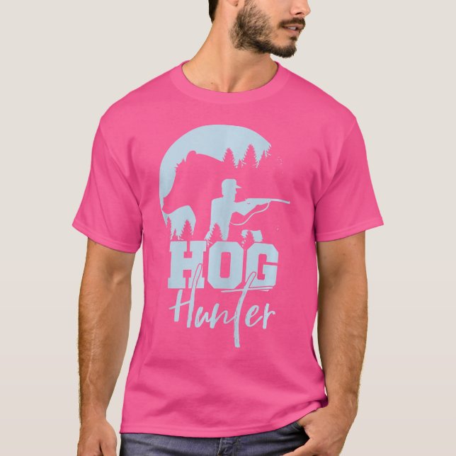 Winter Hog Hunter Wildlife Äventyr Shoot T Shirt (Framsida)