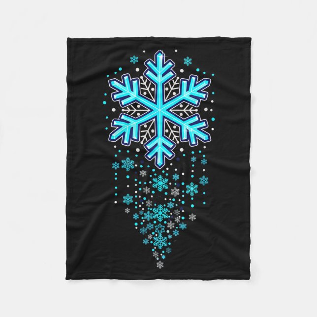 Winter Holiday Apparel - Blue Snowflake Cascade, I Fleecefilt (Framsidan)