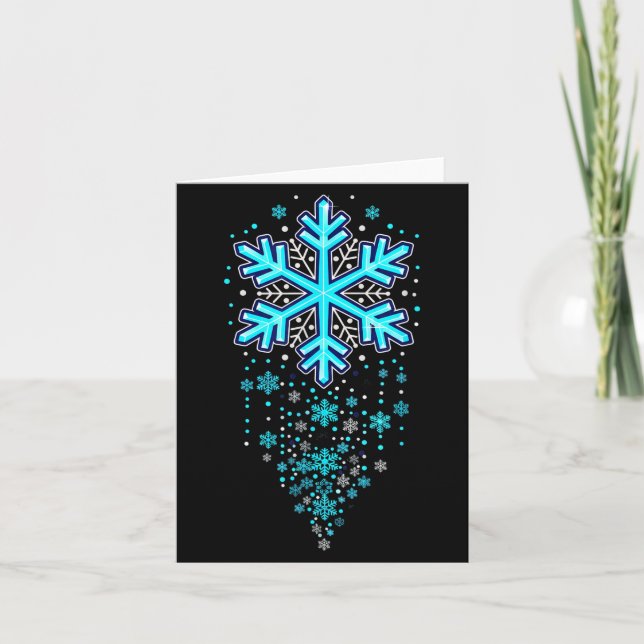 Winter Holiday Apparel - Blue Snowflake Cascade, I Kort (Framsida)