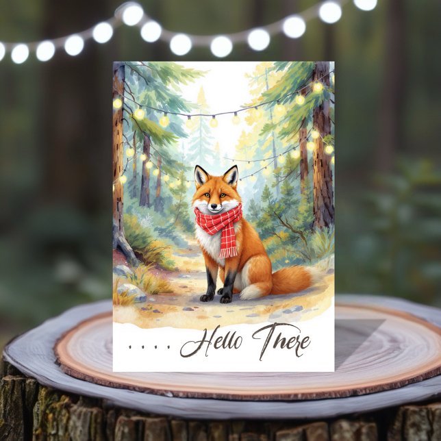 Winter Holiday Fox Kort (Bring a touch of woodland magic to your holiday season with this charming illustration of a fox.)