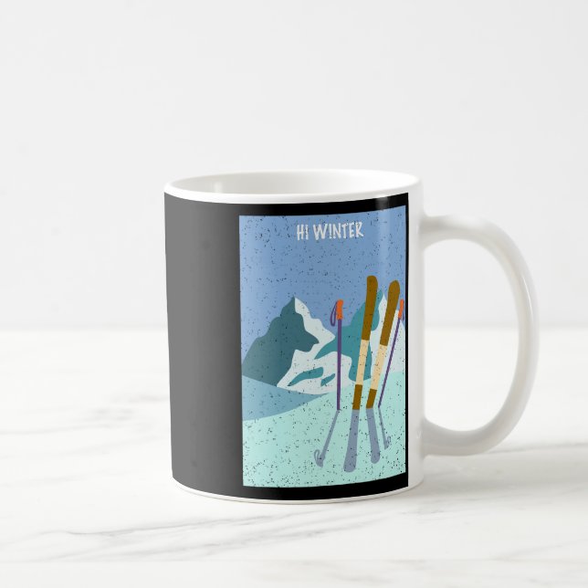 Winter Holiday Ski Christmas X-mas Skiing Skier 1  Kaffemugg (Höger)