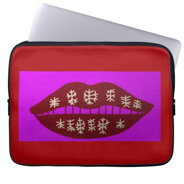 Winter Holiday Smile Laptop Sleeve (Framsidan)