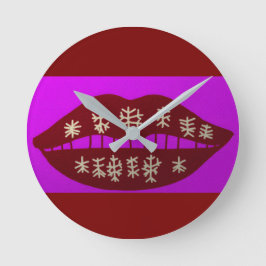 Winter Holiday Smile Rund Klocka