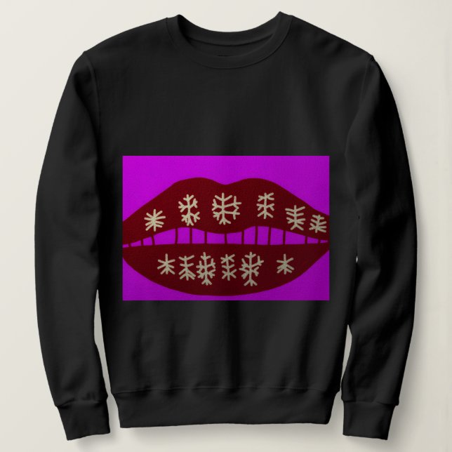 Winter Holiday Smile Sweatshirt T Shirt (Design framsida)
