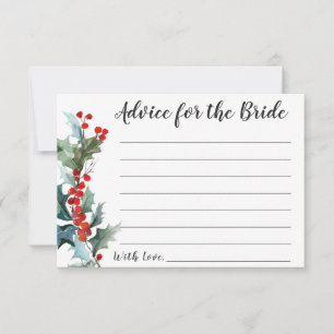 Winter Holly Advice för Bride Rådkort
