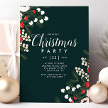 Winter Holly Berries Blommigt jul Party Inbjudningar<br><div class="desc">Högtidlighålla säsongen med den här eleganten julfestinbjudan med en vacker blommigt på vintern. Den här inbjudan är perfekt för en festlig helgdag. Den mörk grönt bakgrunden belyser de fromma blommigtarna, ge det ett modernt men klassiskt utseende. Anpassa detaljerna för din kommande händelse och ange tonen för ett uppriktigt och ljust...</div>