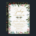 Winter Holly Berries Helgdag Baby Shower Inbjudningar<br><div class="desc">Vinter Holly Berries Jul Helgdag Baby Shower-inbjudan</div>