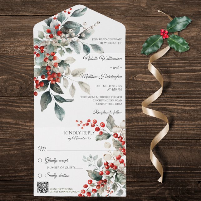 Winter Holly Berry med QR-kod (Skapare uppladdad)