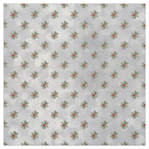 Winter Holly Berry Mönster Fabric Tyg