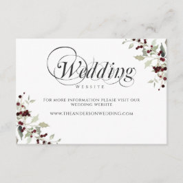 Winter Holly Berry Wedding Website Enclosure Card Tilläggskort