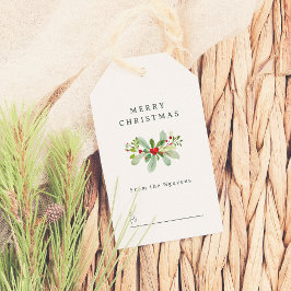 Winter Holly & Gräs, Hälsning-familjen Namn Presentetikett