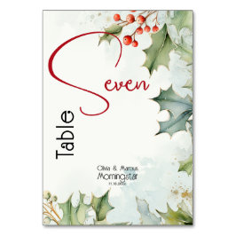 Winter Holly och Berries Bordsnummer