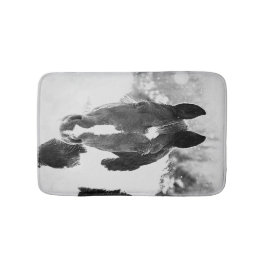 Winter Horse Black and White Badrumsmatta