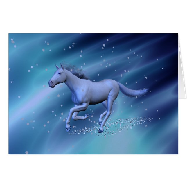 Winter Horse Hälsningskort (Framsidan Horizontal)