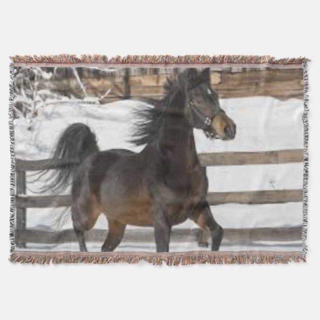 Winter Horse Sherpa Blanket Filt (Framsidan)