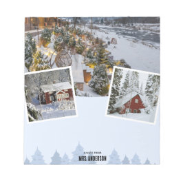 Winter Houses & Snowy Landscape Notepad Anteckningsblock