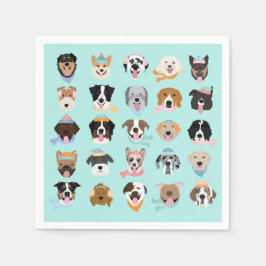 Winter Hund Ansikte Pappersservett