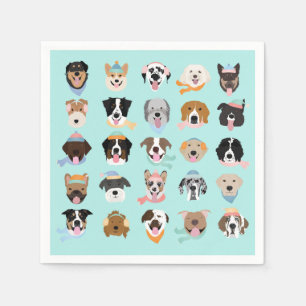 Winter Hund Ansikte Pappersservett