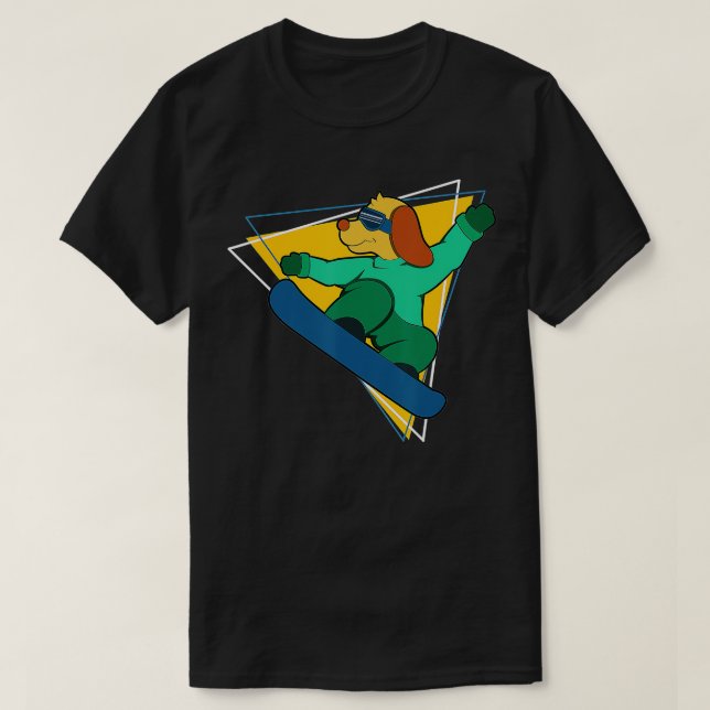 Winter-Hund ombord på snö T Shirt (Design framsida)