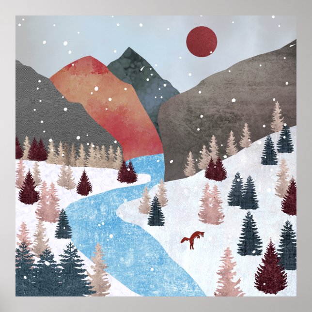 Winter Hunting Fox Poster (Framsidan)