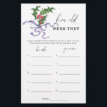 Winter Hur gamla var de möhippa-spel?<br><div class="desc">Elegantens vinterMöhippa. Vattenfärgschristmas holly gren dekorerad med lila band. Vinter holly gren. Gren av kyssar. Matchande objekt är tillgängliga.</div>