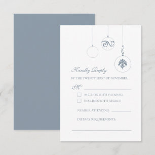 Winter Ice Blue jul Bauble Ornaments Bröllop OSA Kort