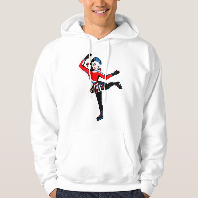 Winter Ice Skating Girl Hoodie (Framsida)