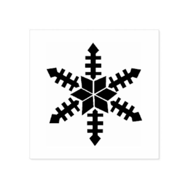 Winter Icon Stylistic Snowflake Stämpel (Tryck)