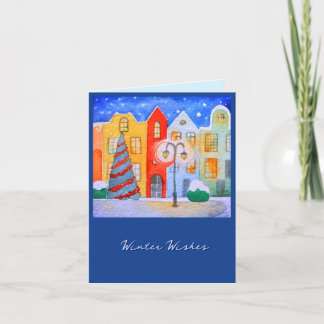 Winter In A Quiet Little Town Christmas Card Helgkort