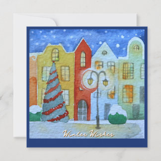 Winter In A Quiet Little Town Christmas Card Julkort