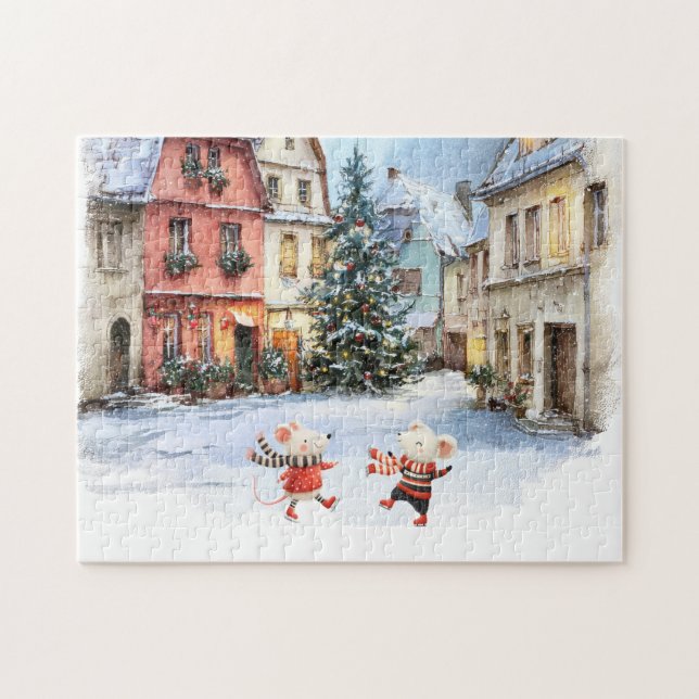 Winter in Mice Town Pussel (Horisontell)