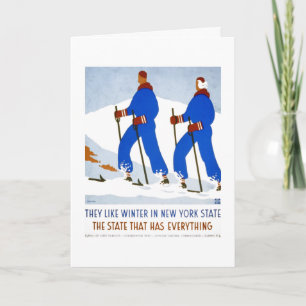 Winter in NY State WPA 1930s Poster Kort