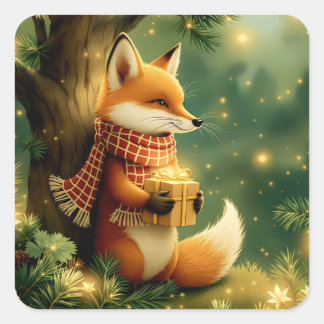 Winter in the Pines Fyrkantigt Klistermärke