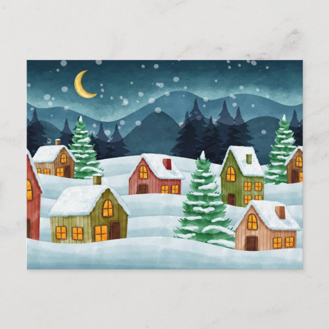 Winter in town vykort (Framsida)