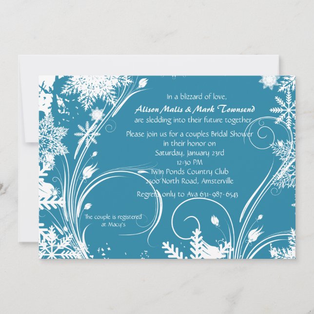 Winter Inbjudningskort för möhippan (Framsida)