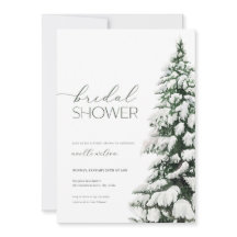 Winter Inbjudningskort för möhippan Snö Gräs Träd