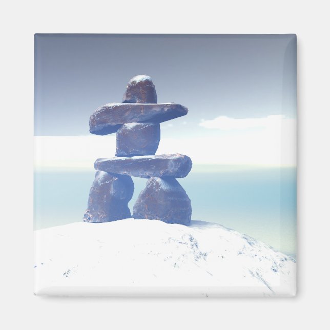Winter inukshuk Magnet (Framsidan)