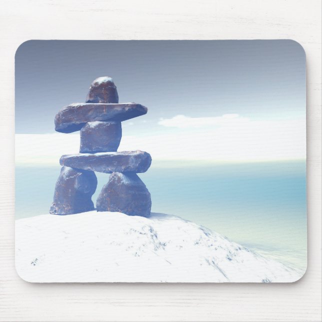 Winter inukshuk Mousepad Musmatta (Framsidan)