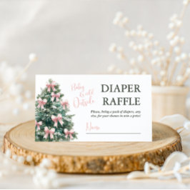 Winter It's Cold Outside Pink Bow Girl Baby Shower Tilläggskort